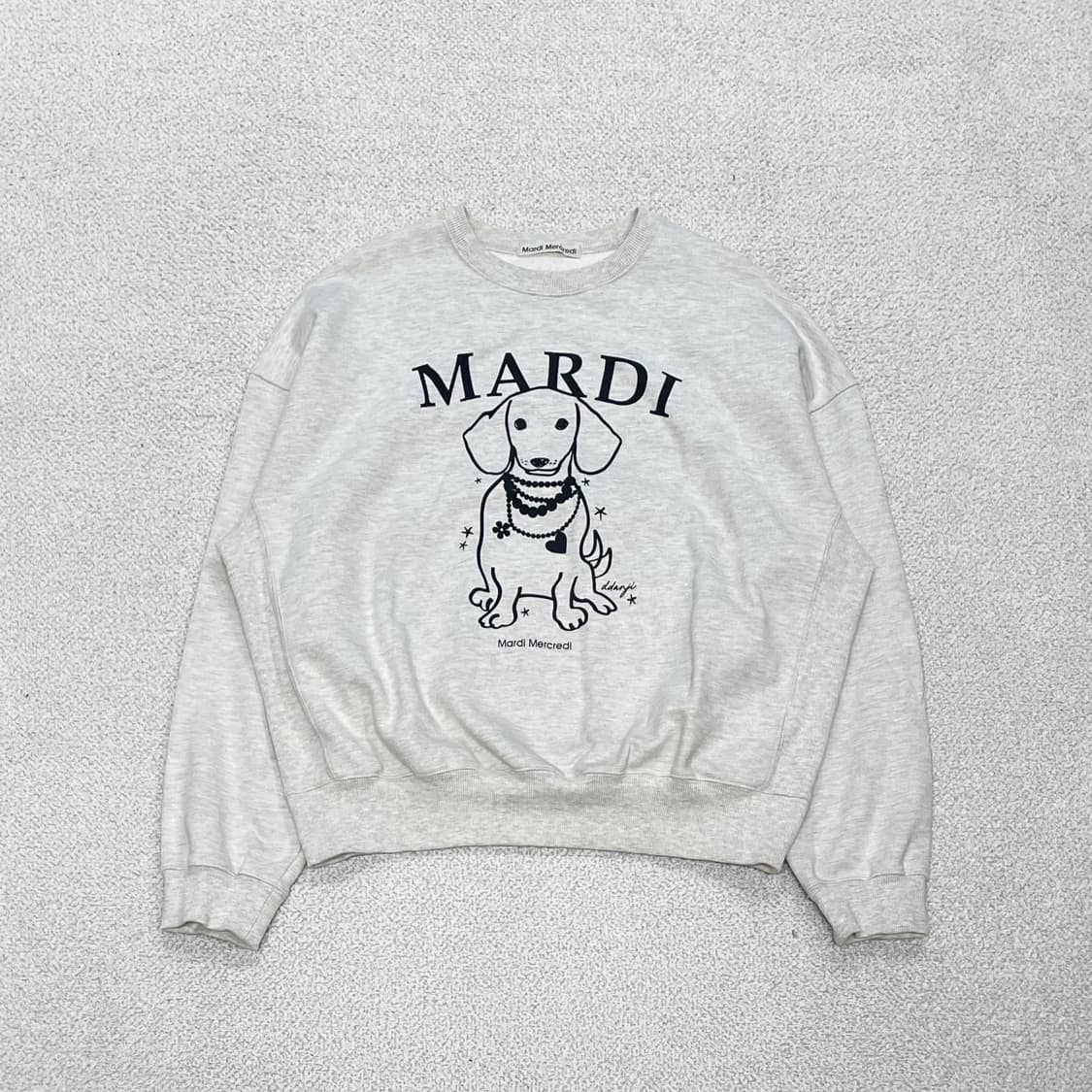 마르디메크르디 레글런 스윙 딴지 맨투맨 오트밀  상품이미지2