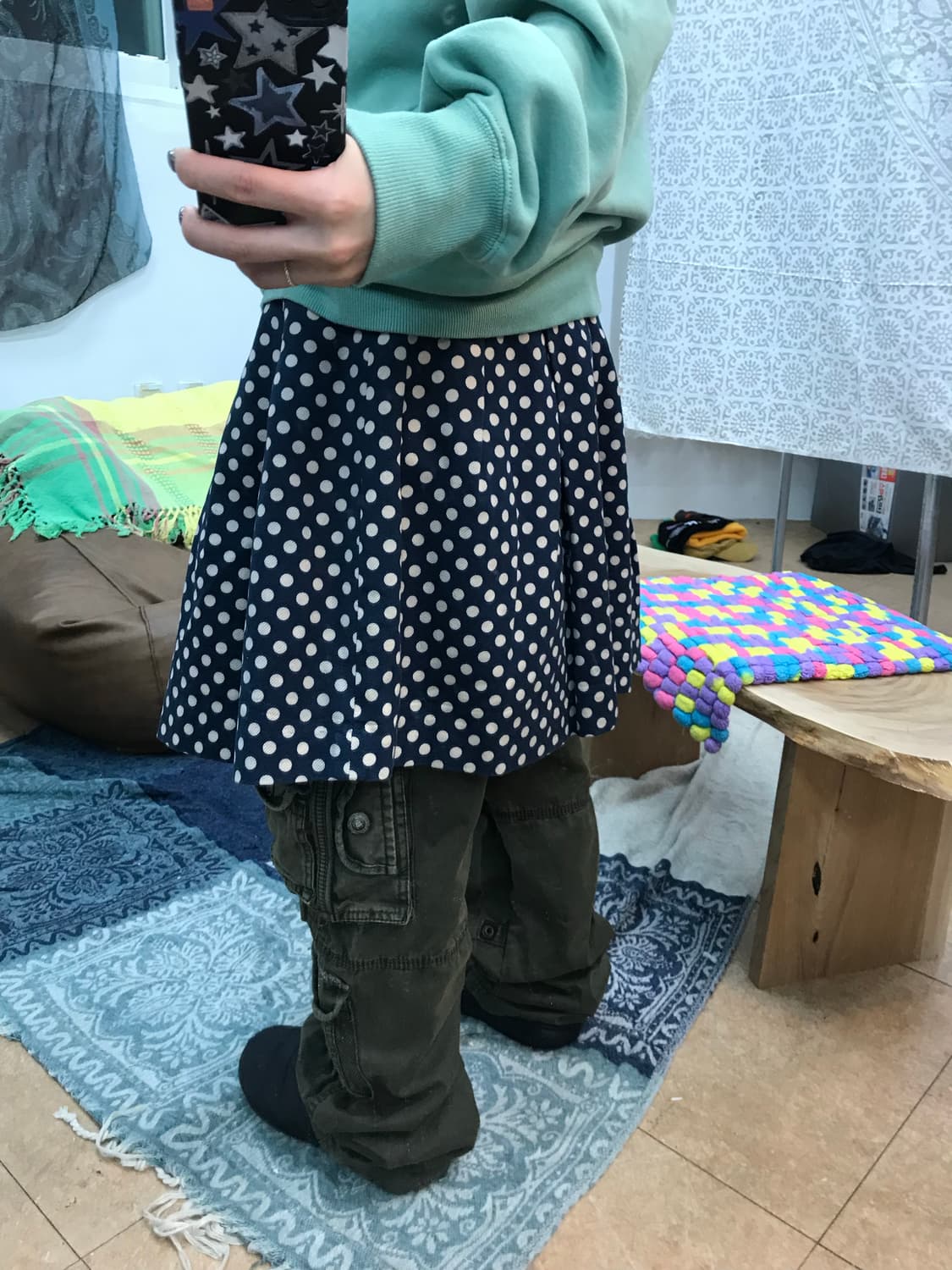 Clovis 도트 턱 미니스커트 상품이미지2