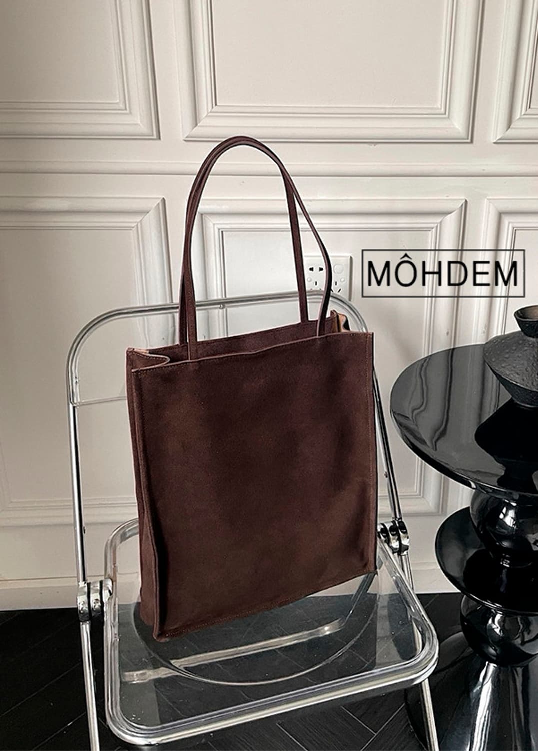 [Uinsex] 로우 스웨이드 토트백 가죽 가방 상품이미지2