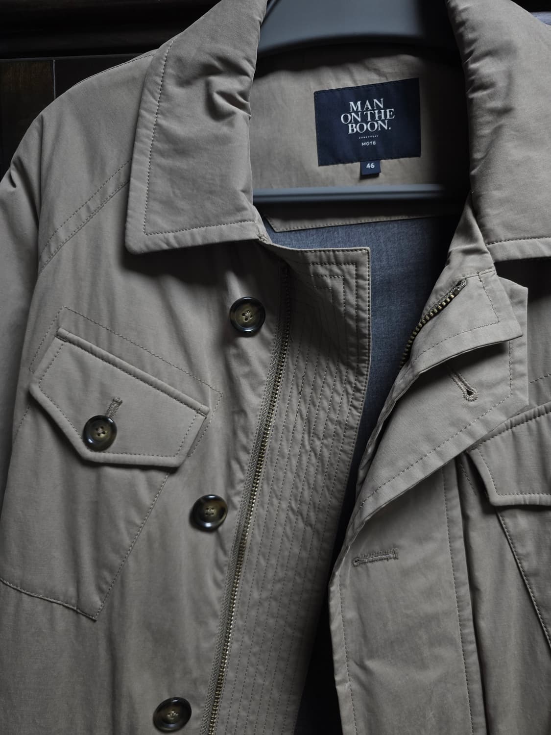맨온더분 트랜치코트 서미오버핏 46사이즈입니다. 상품이미지8