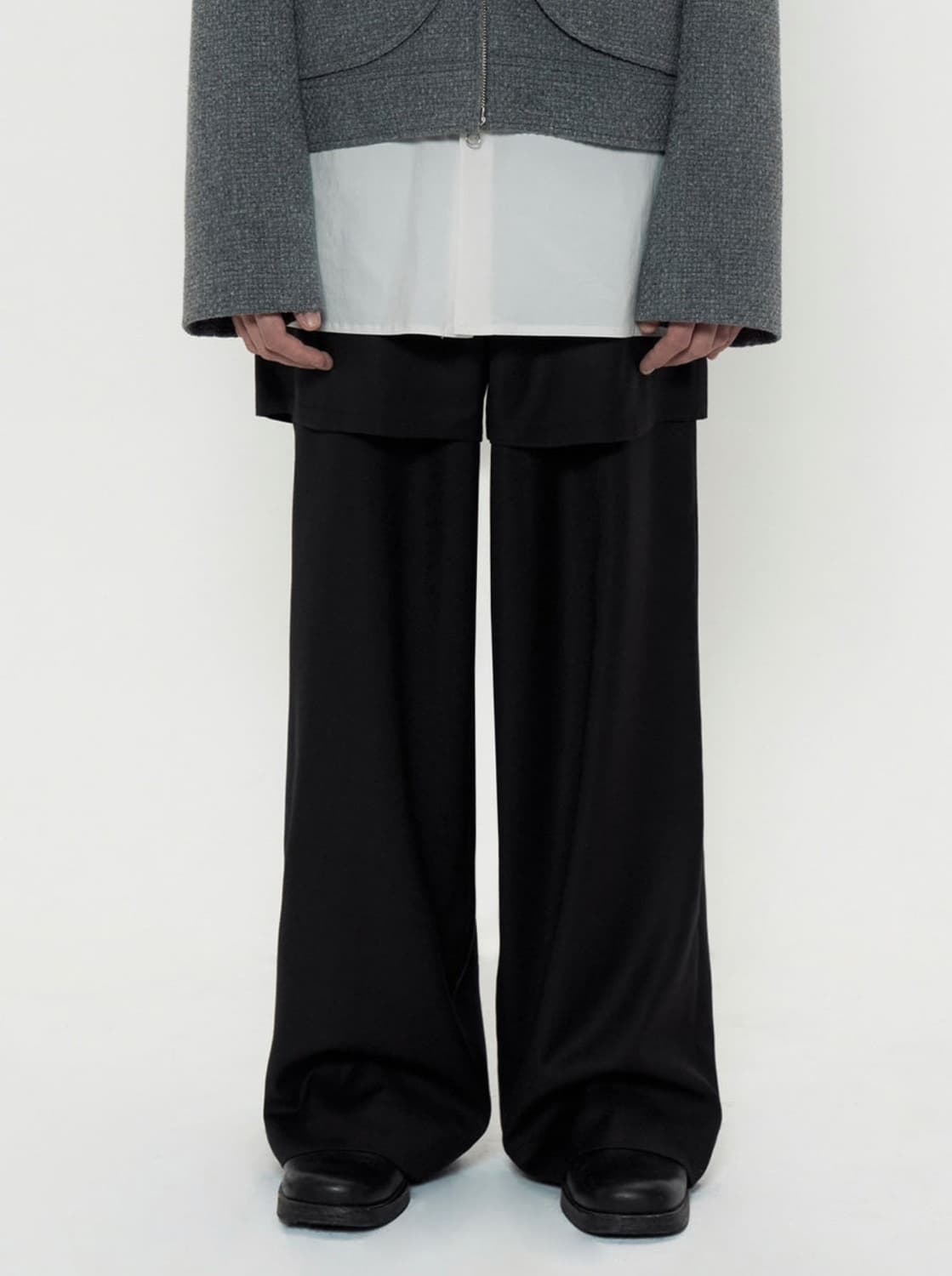 [L]베일가 레이어드 디테일 슬랙스 상품이미지1