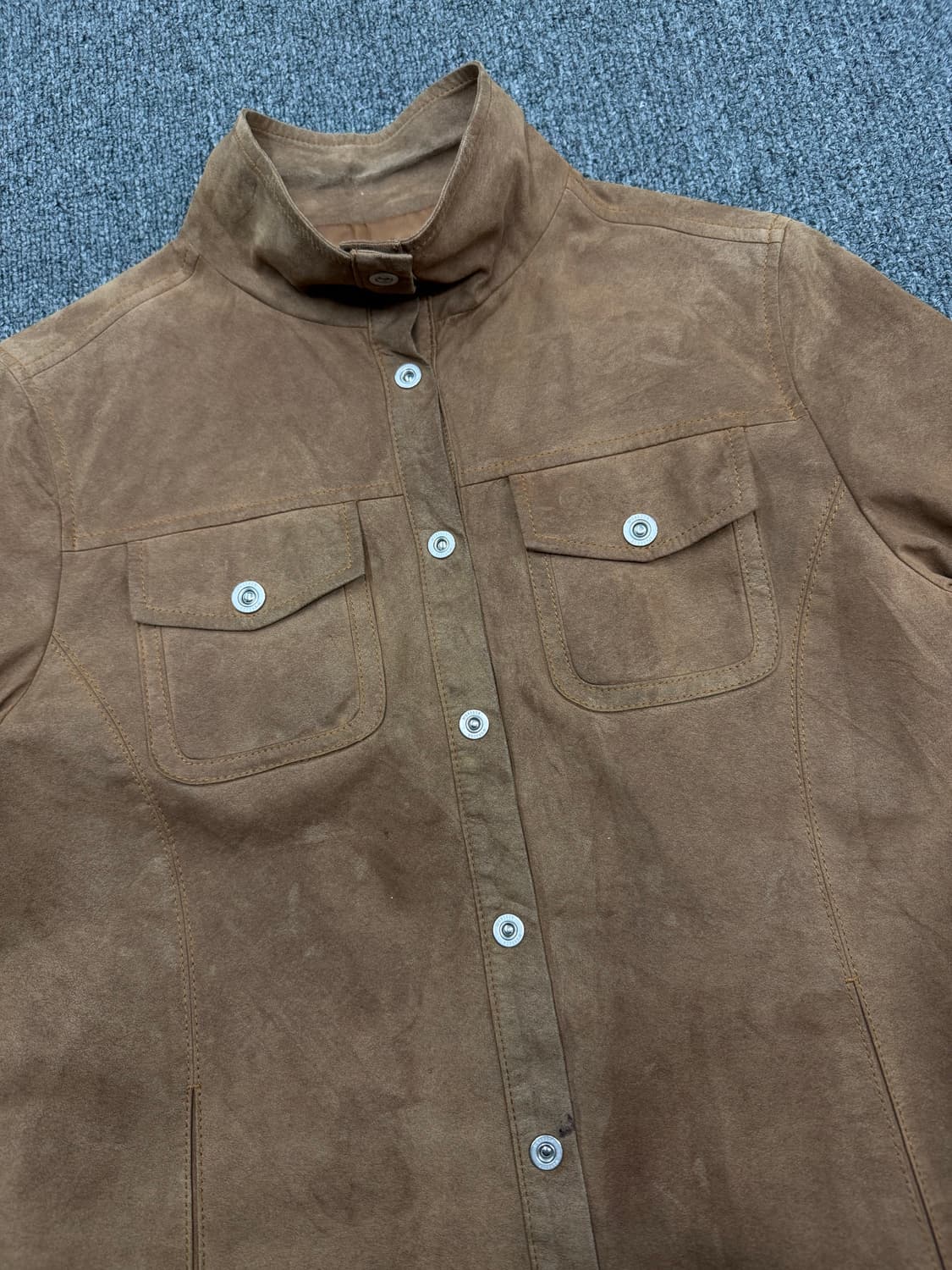 OS)맥그리거 빈티지 브라운 스웨이드 셔츠자켓 상품이미지2