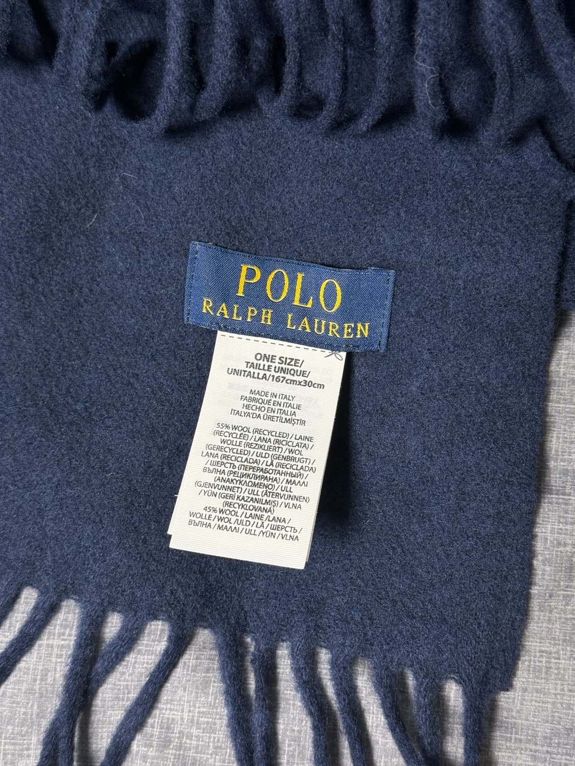 (새상품) 폴로 울 머플러 네이비 상품이미지3