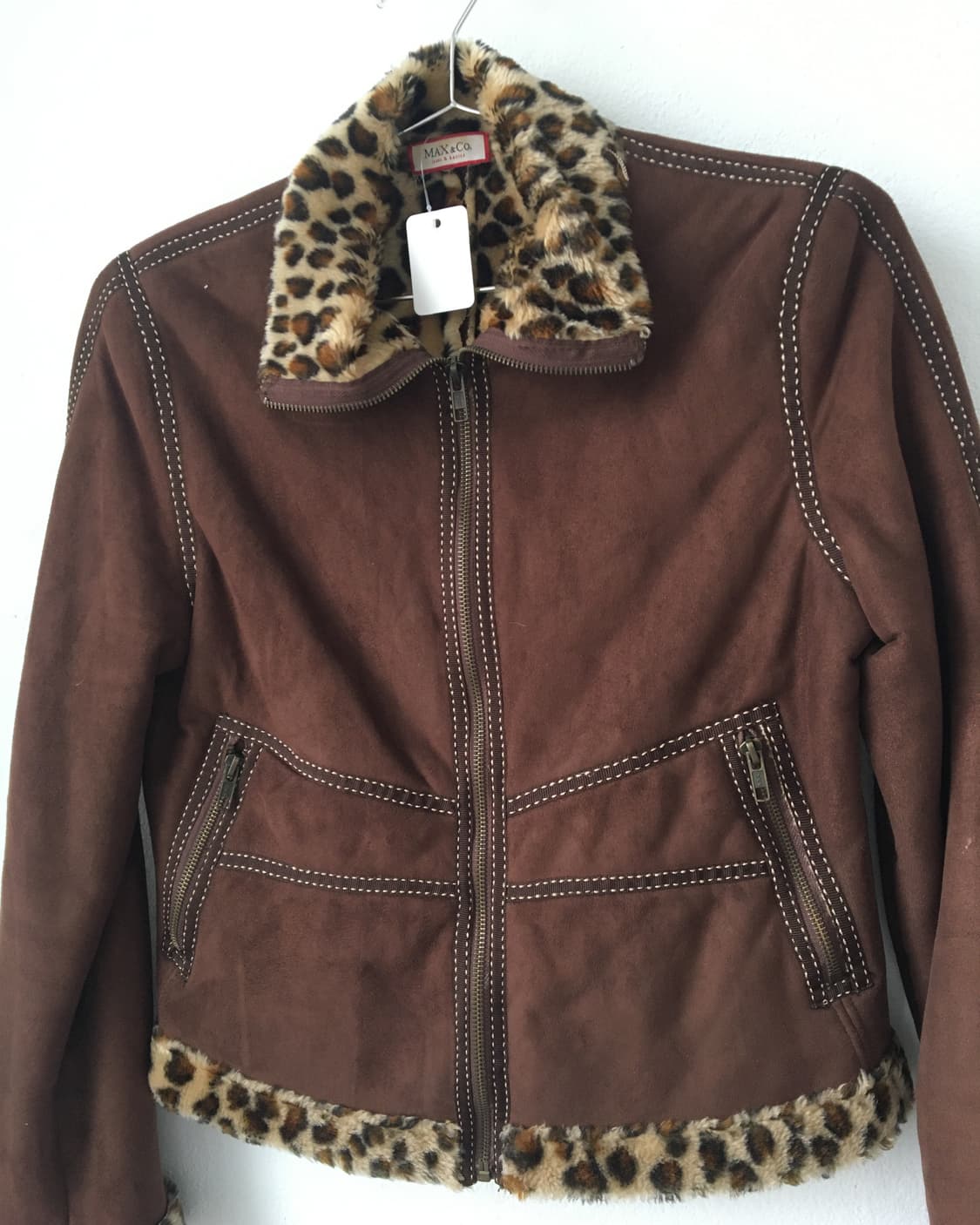 Max&co leopard pattern fake fur layered  상품이미지4