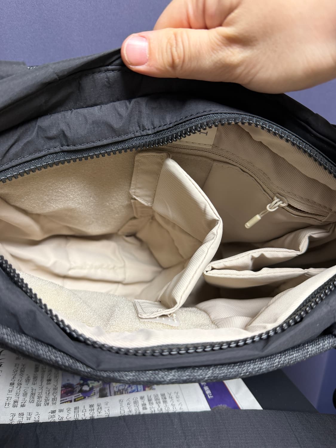 피지테크 원고 로프스트랩 숄더백 블랙 상품이미지4