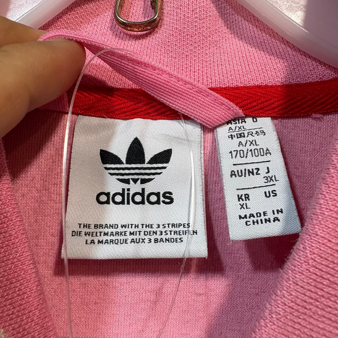 [XL] ADIDAS 아디다스 핑크 벨벳 크롭 져지 상품이미지5