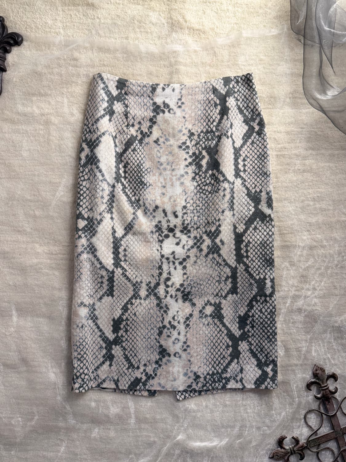 Back Slit Pattern Skirt 0139 상품이미지1