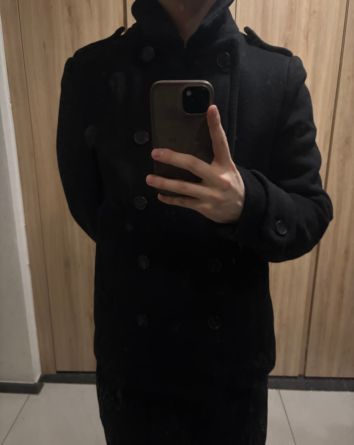 착샷O) 울 피코트 블랙 상품이미지5