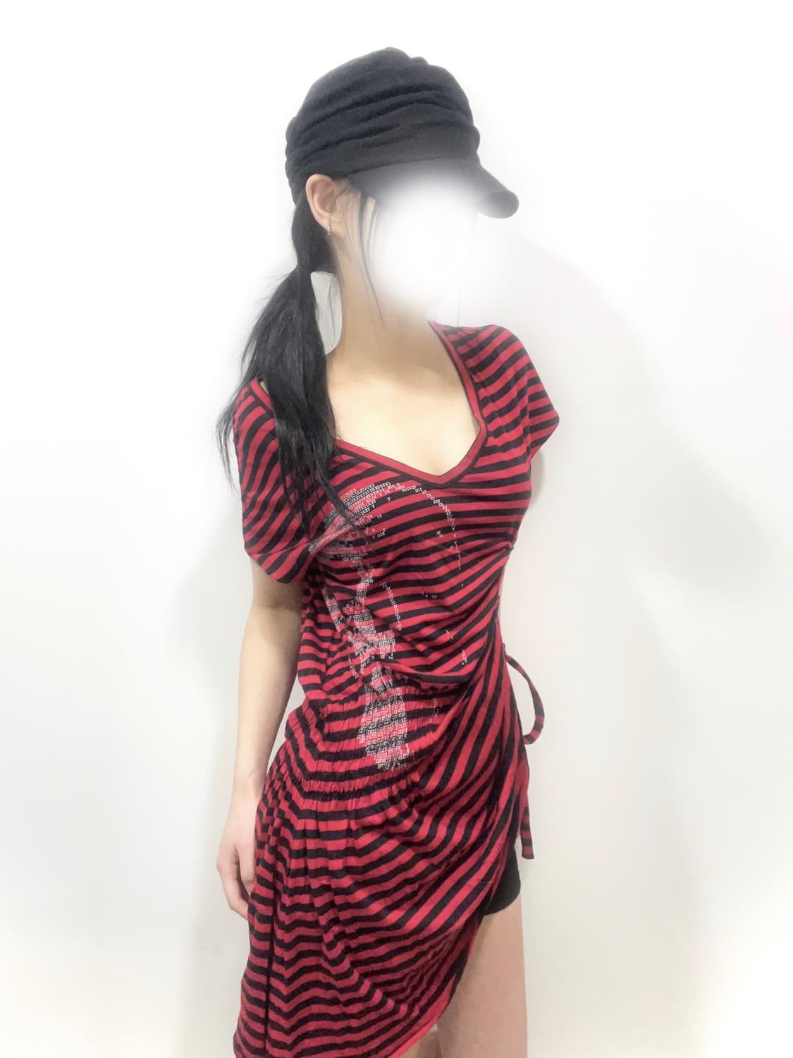 Hysterical Glamour stripe shirring top 상품이미지1