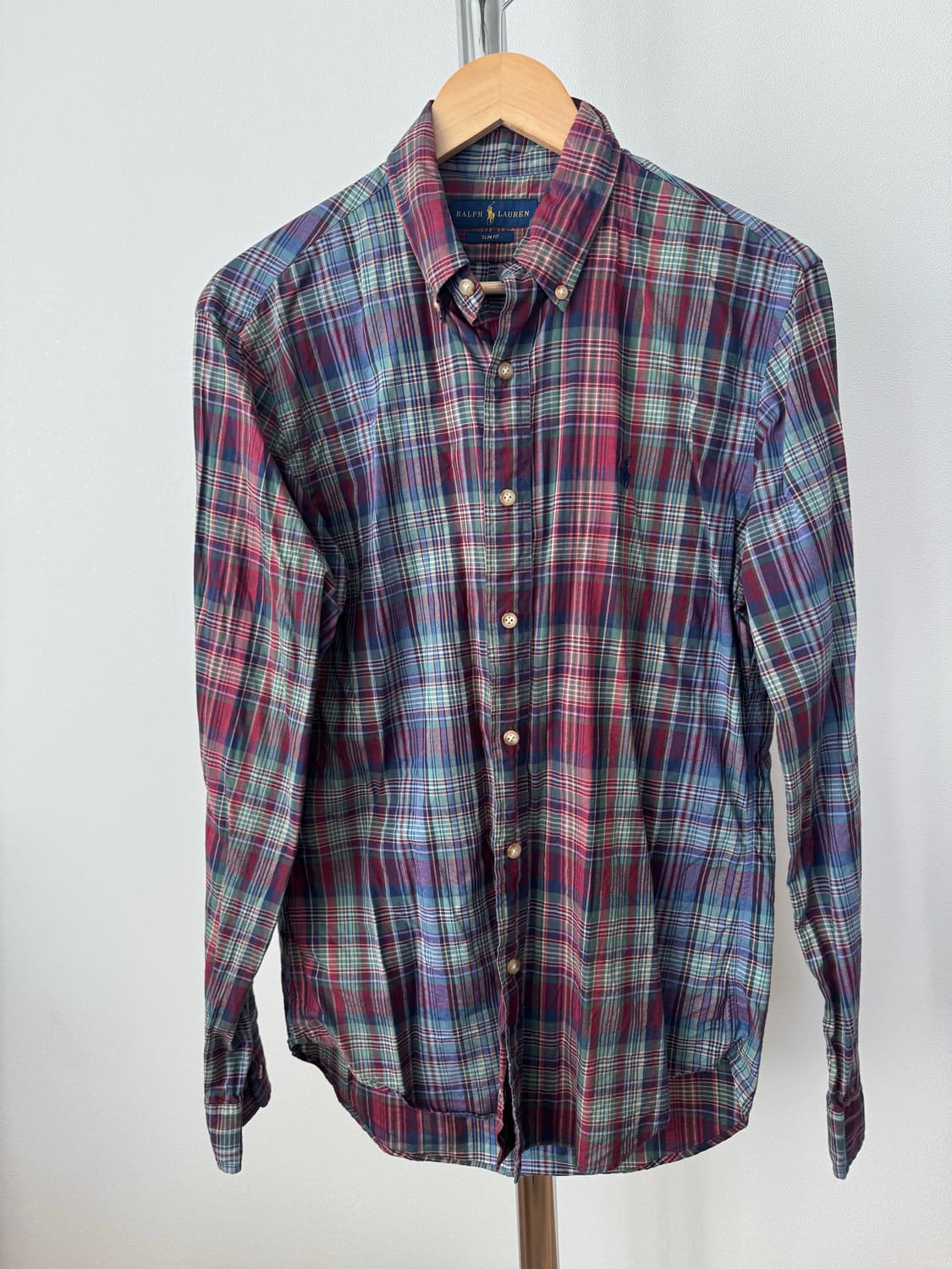 랄프로렌 체크 남방 M 슬림핏 상품이미지2