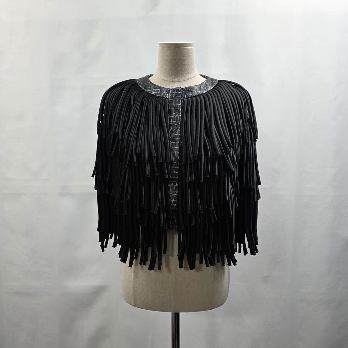 0774 [HOW AND WHAT]블랙 프린지 자켓 / 블랙 / XS 상품이미지1