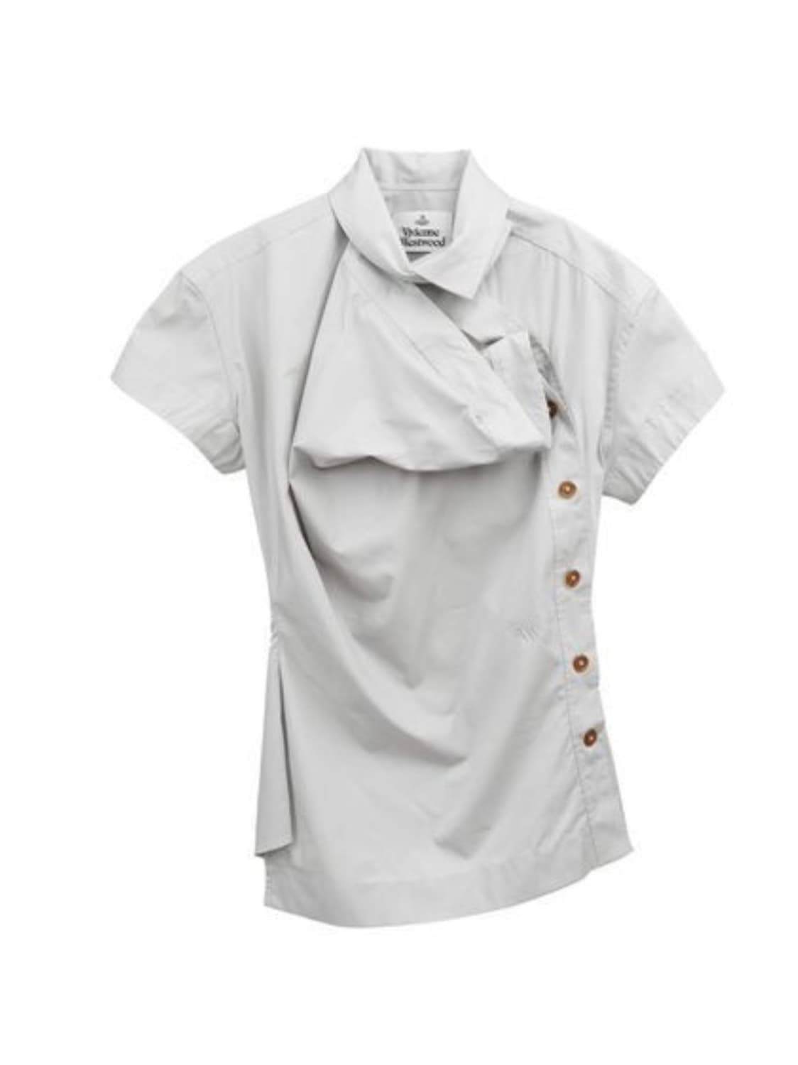 [36] 비비안웨스트우드 로고 비대칭 반팔 셔츠 상품이미지1