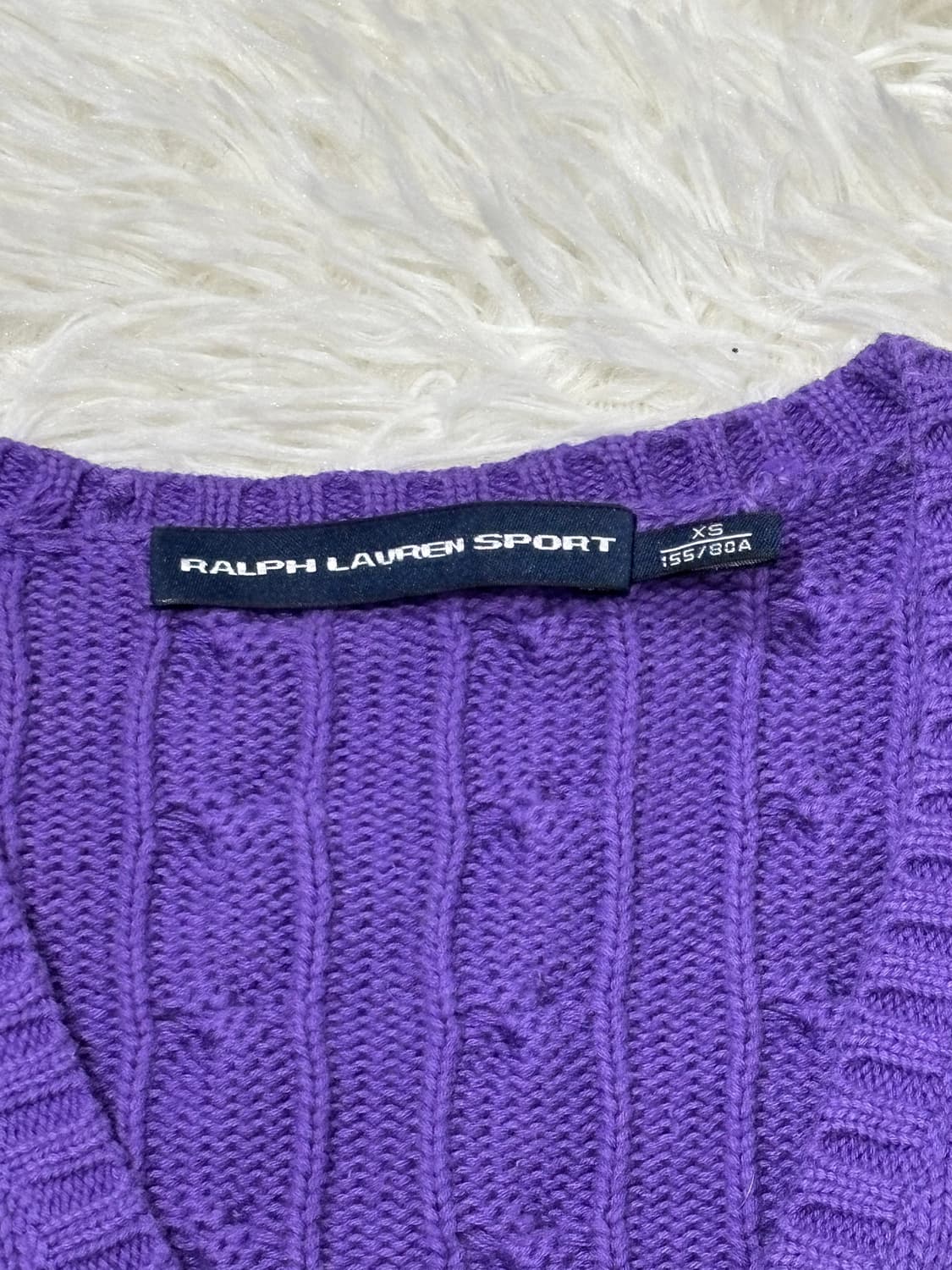 폴로랄프로렌 퍼플 브이넥 케이블 니트 상품이미지5