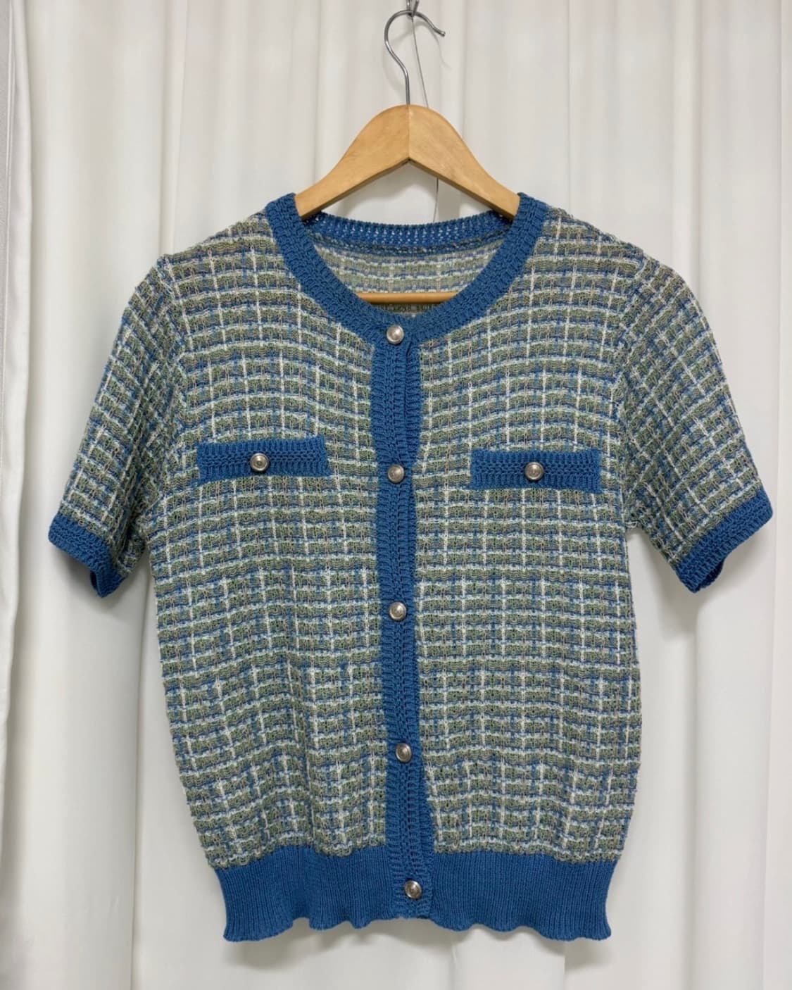 SI 씨 트위드 반팔 가디건 상품이미지3