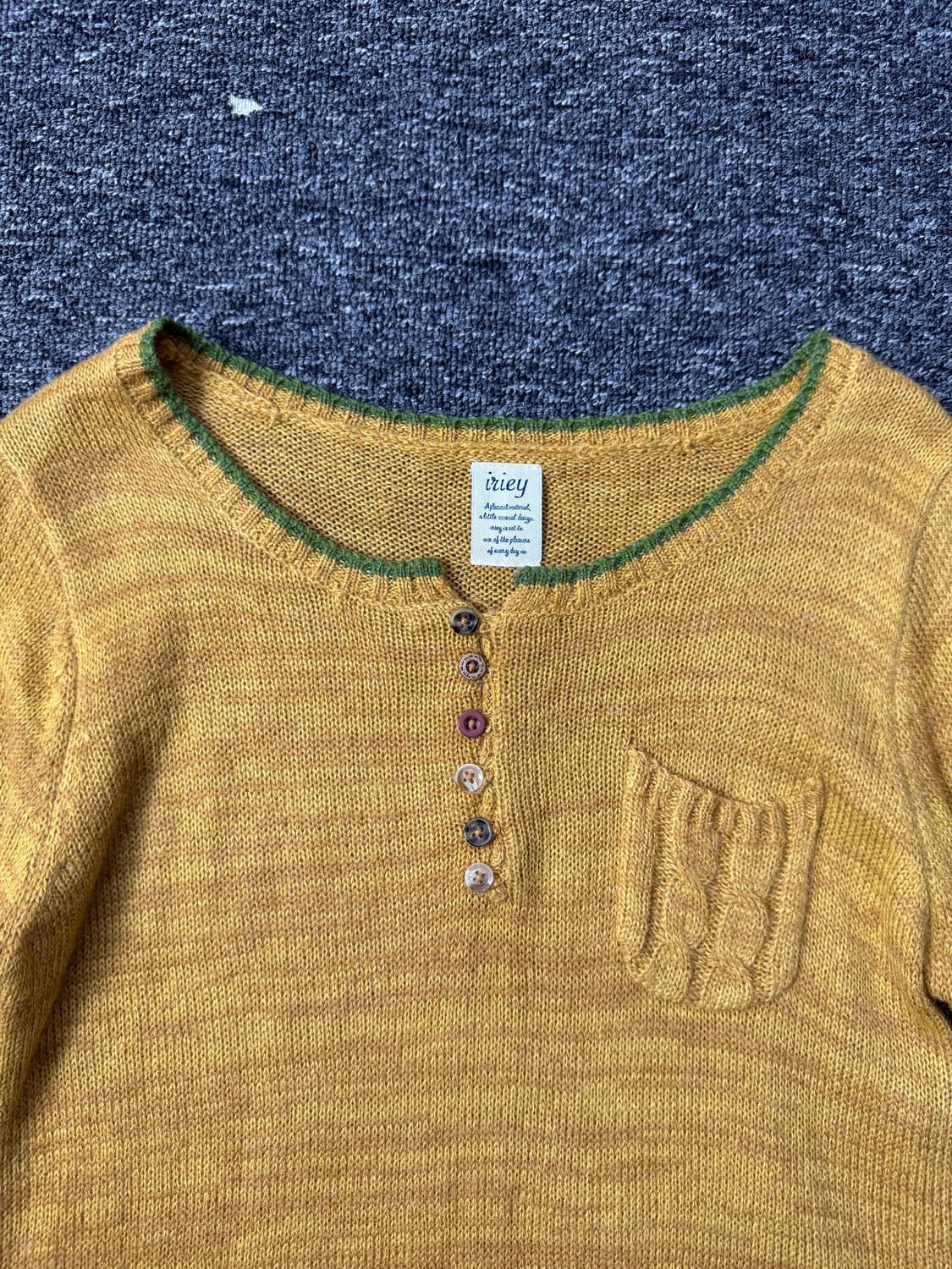 IRIEY 버튼 슬리브 롱 니트 상품이미지2