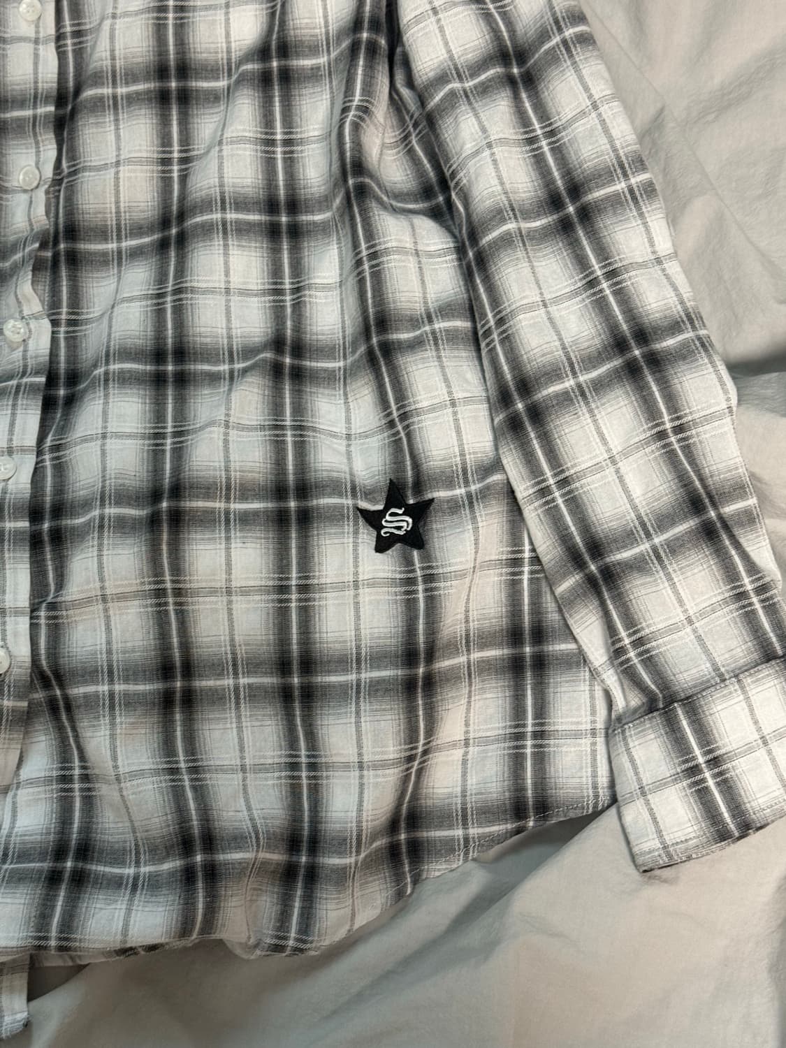 셋업이엑스이 EYELET CHECK SHIRT / WHITE 상품이미지3