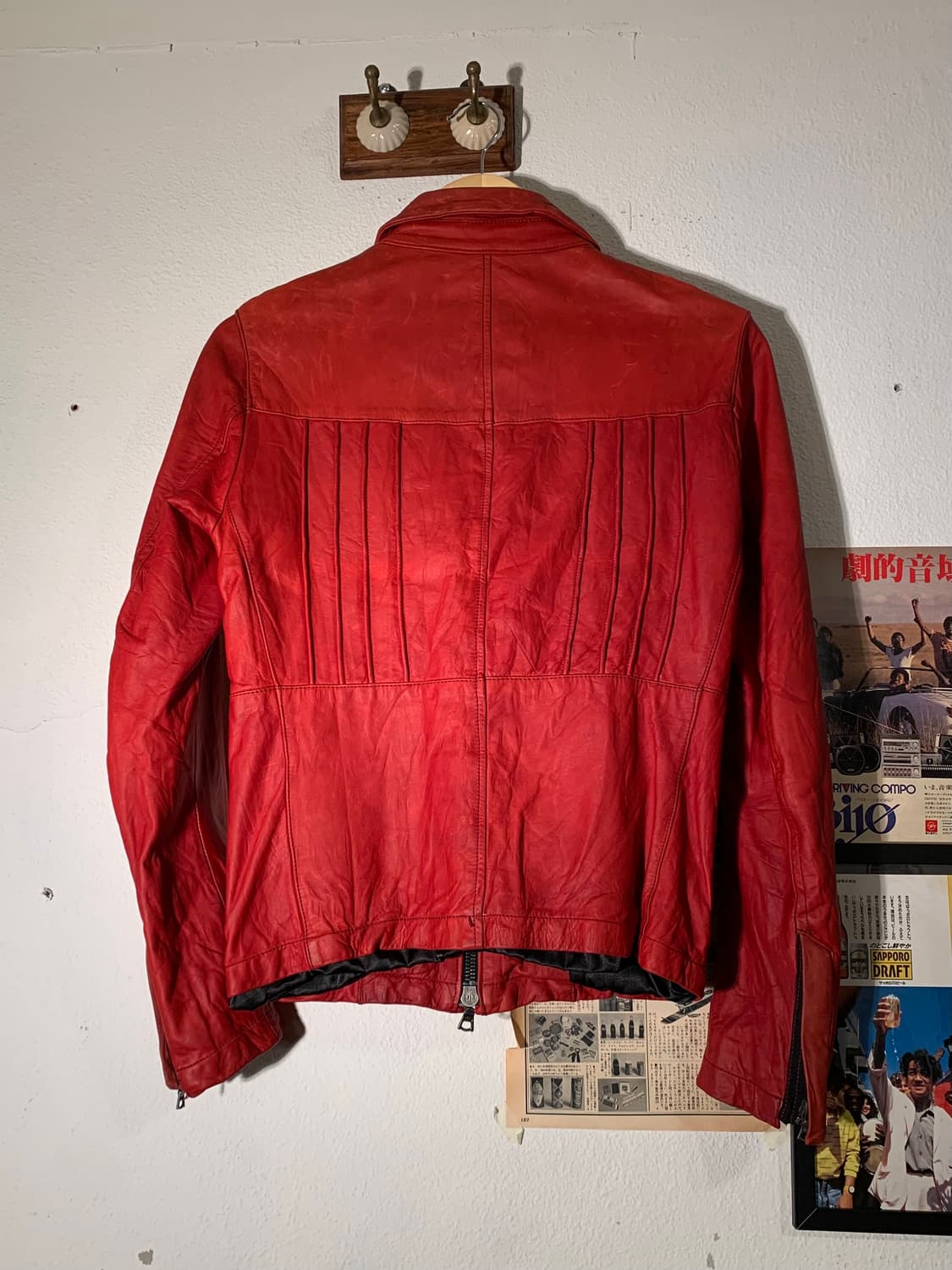 No id 레드 카우레더 자켓 상품이미지4