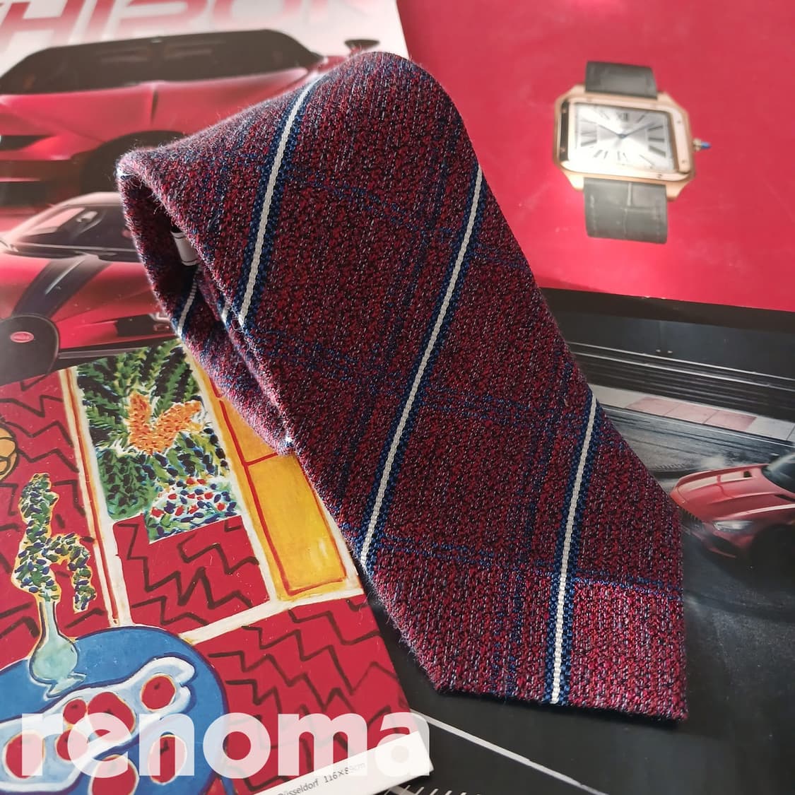 레노마 실크&코튼 스트라이프 슬림 넥타이 7.6cm 새상품 A18826
 상품이미지1