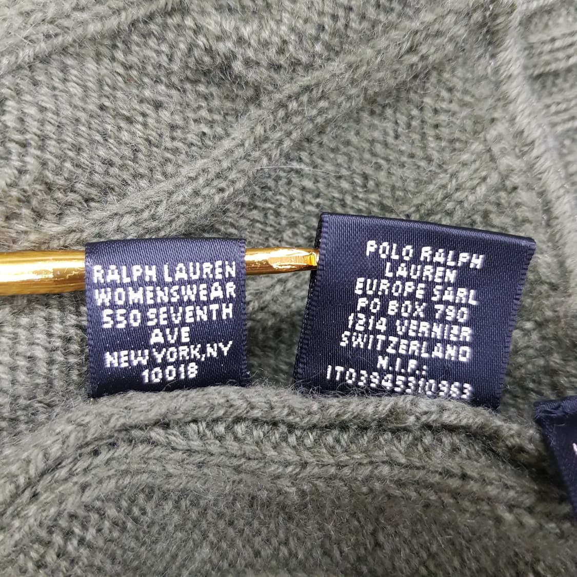 랄프로렌 슬림핏 캐시미어 케이블 니트 XL사이즈 상품이미지7