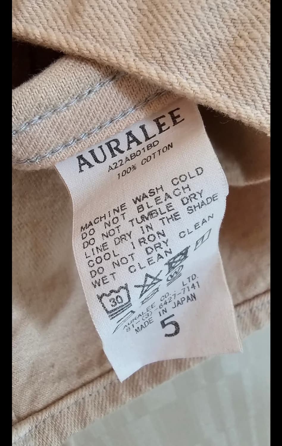 오라리 보태니컬 셀비지 데님 셔츠 블루종 핑크 상품이미지4