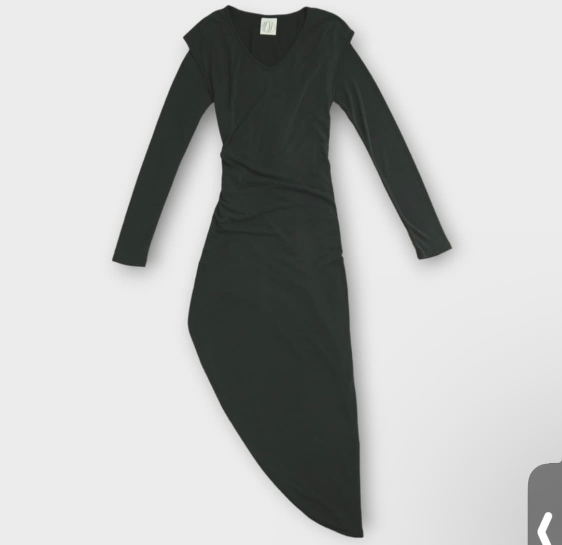 프로보) 언발란스 뒷 꼬임 원피스 먹색 F 상품이미지3