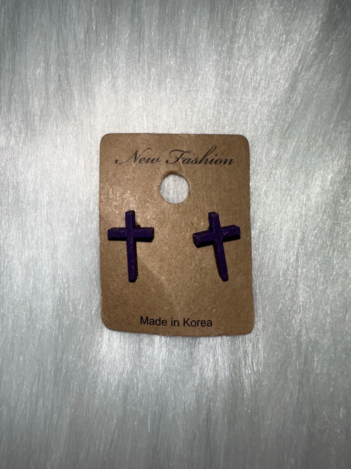 고스펑크 십자가 보라 귀걸이 상품이미지1