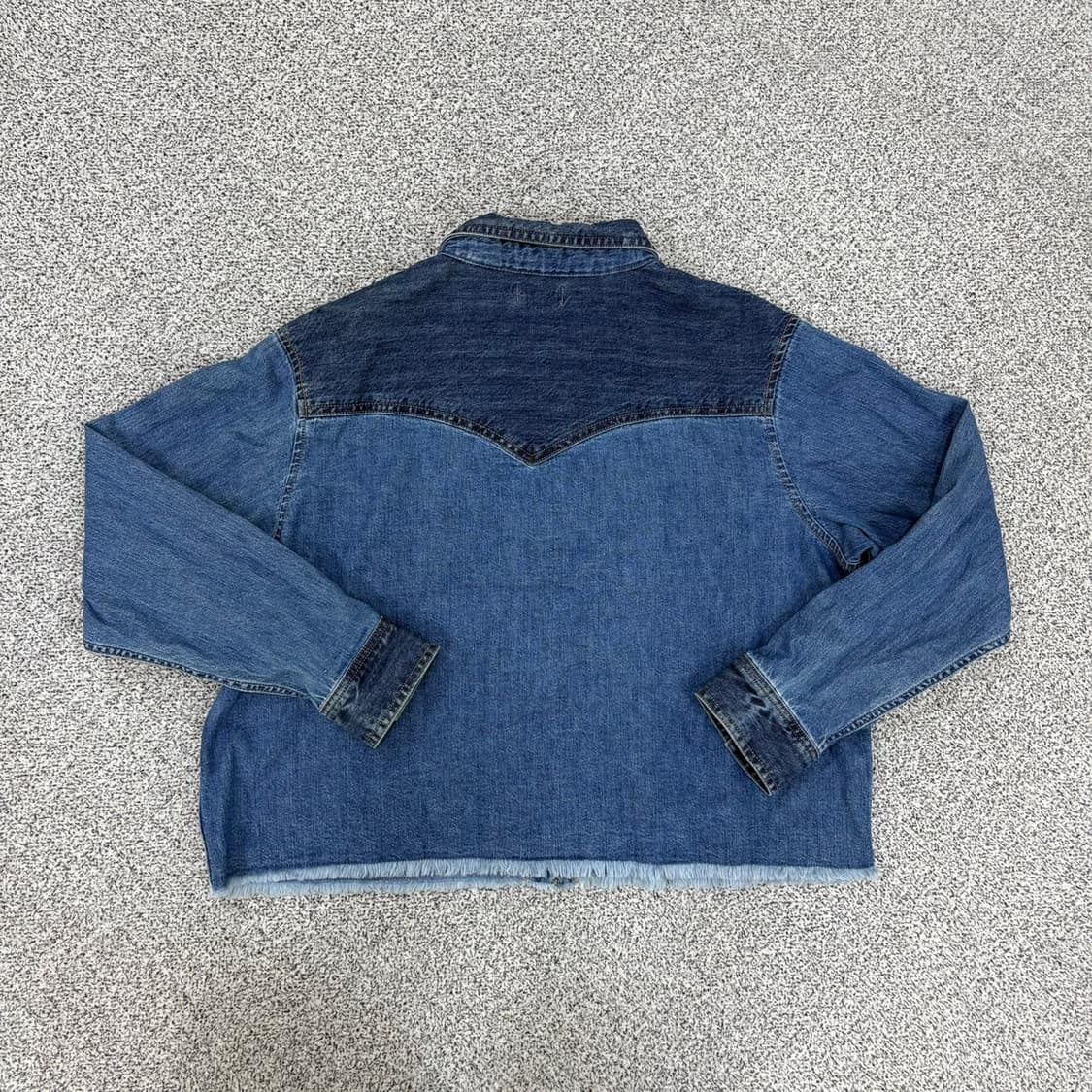 S 리바이스 여성 크롭 청 데님 셔츠 0407J 상품이미지3