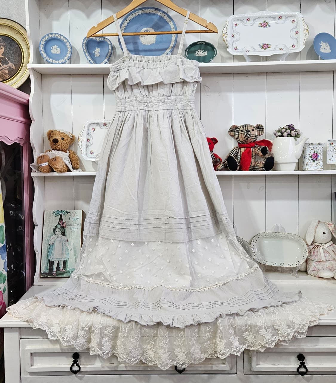 리즈리사(LIZ LISA) 밀크그레이 레이스 롱 원피스 상품이미지6