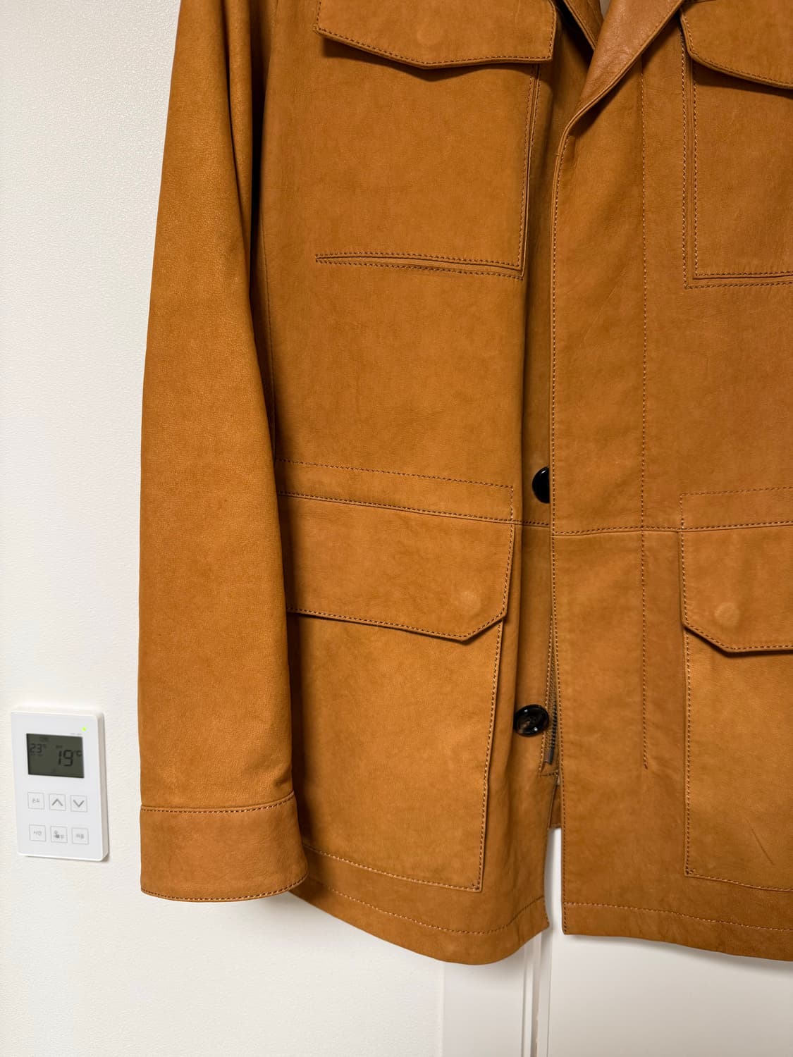 갤럭시 프레스티지 램스킨 레더 사파리 자켓 상품이미지3