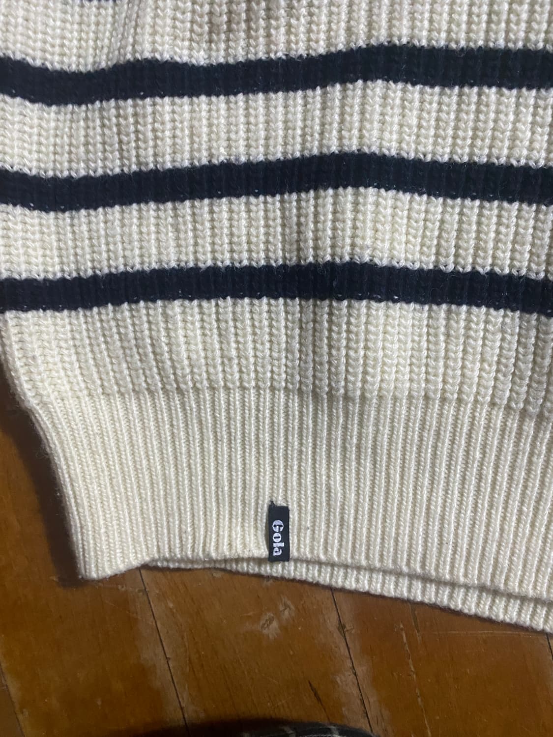 Gola 스트라이프 니트 M 아이보리 (오버핏) 상품이미지4