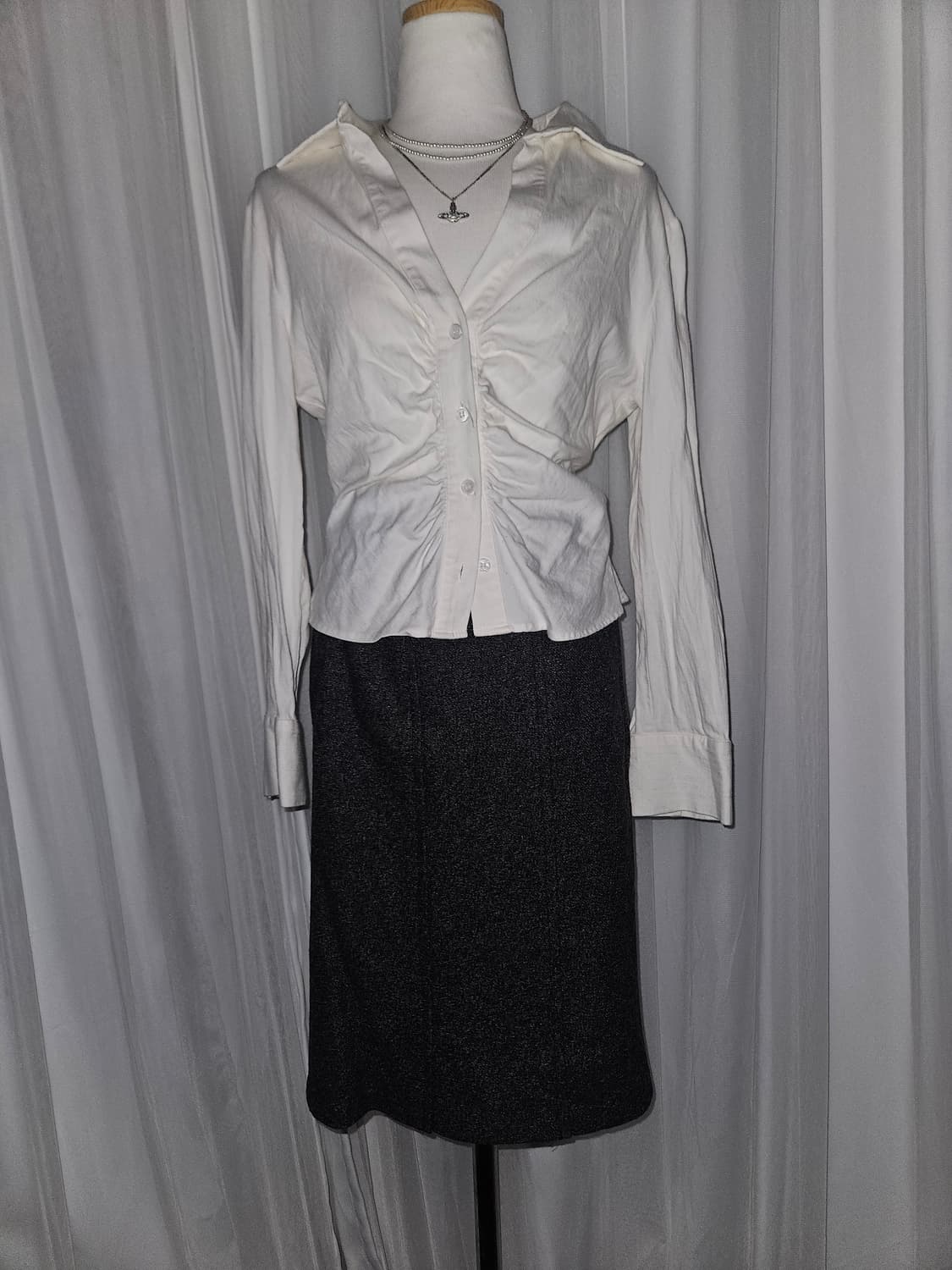 kumikyoku 빈티지 그레이 스커트 니혼진 공겜여주 히메갸루 고스 상품이미지2