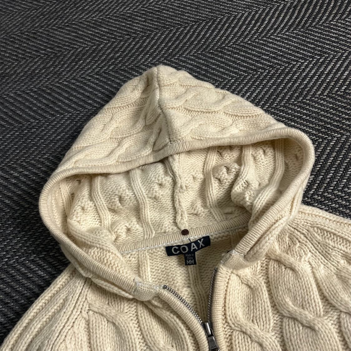 Coax 빈티지 꽈베기 케이블 니트 후드 집업y 3707 상품이미지5