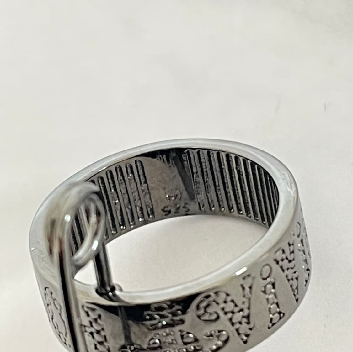 비비안웨스트우드 아카이브 그레이실버 버논링 세이프티핀링 반지 상품이미지3