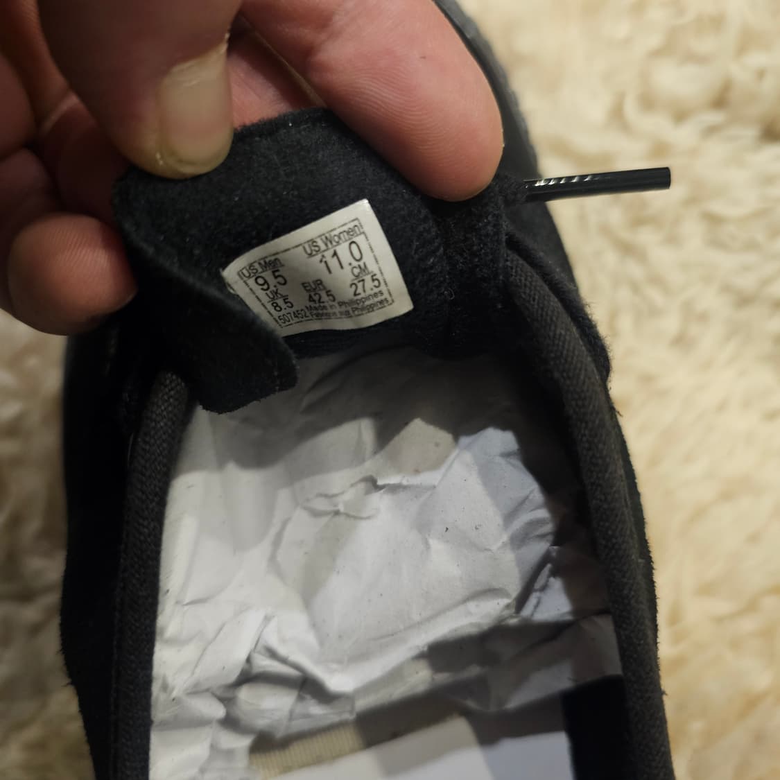 275 반스 어센틱 러그 스웨이드 블랙 새것 상품이미지5