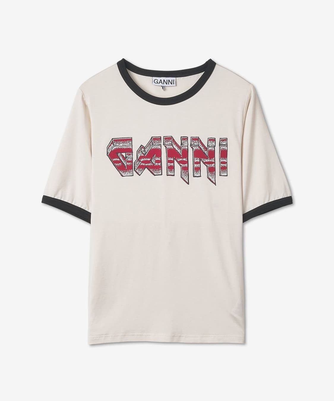 가니 로고 링거 반팔 티셔츠 아이보리 XS  상품이미지1