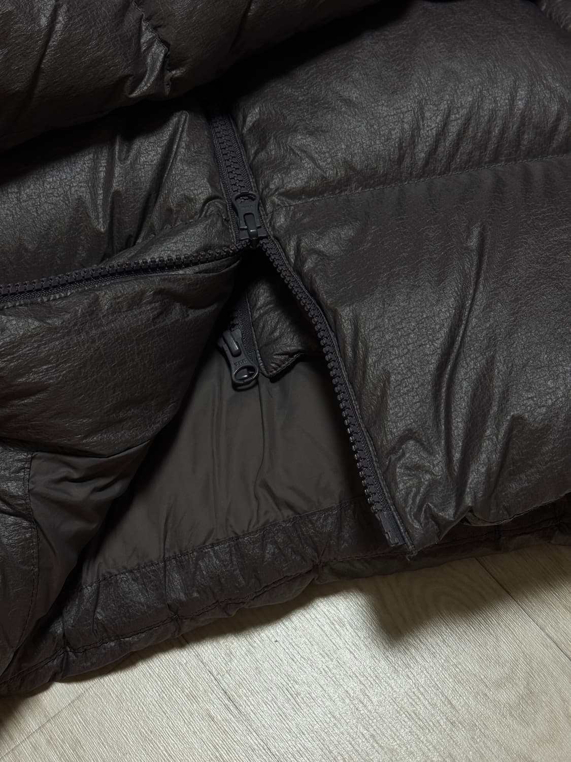 인사일런스 크랙 더블 레이어 다운 자켓 Brown L 상품이미지4