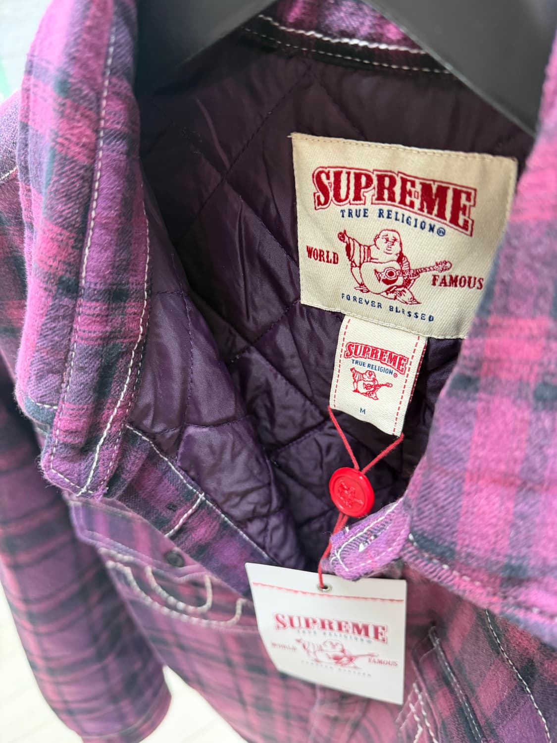 슈프림 트루릴리젼 25fw 체크셔츠 M 새상품 상품이미지3