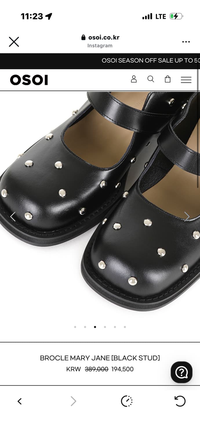 OSOI BROCLE MARY JANE [BLACK STUD] 상품이미지2