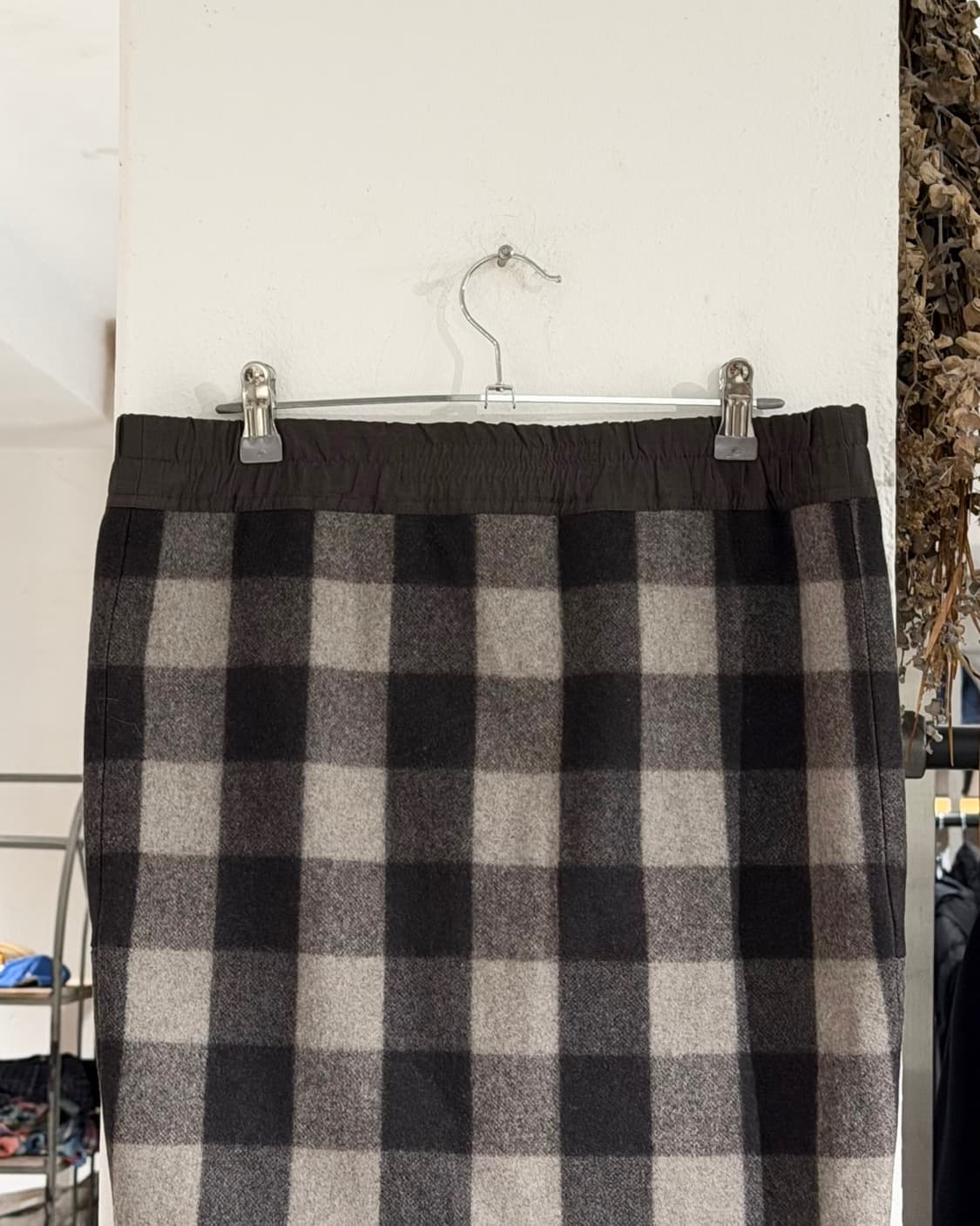 릭오웬스 브라운 그레이 체크 fw12 마운틴 미디 스커트 상품이미지5