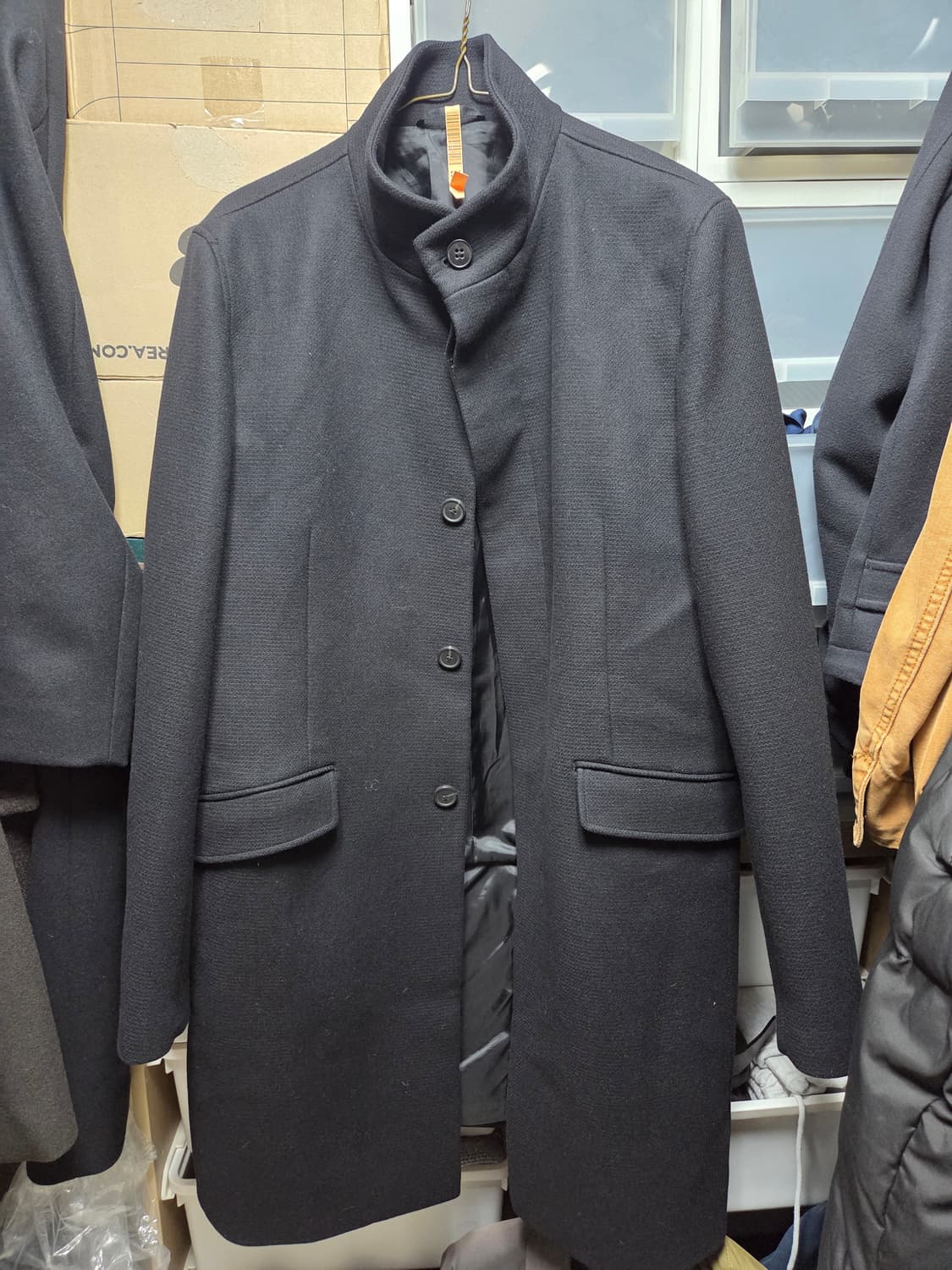 띠어리 남성 캐시미어 울 싱글 코트 블랙 L 급처 상품이미지1