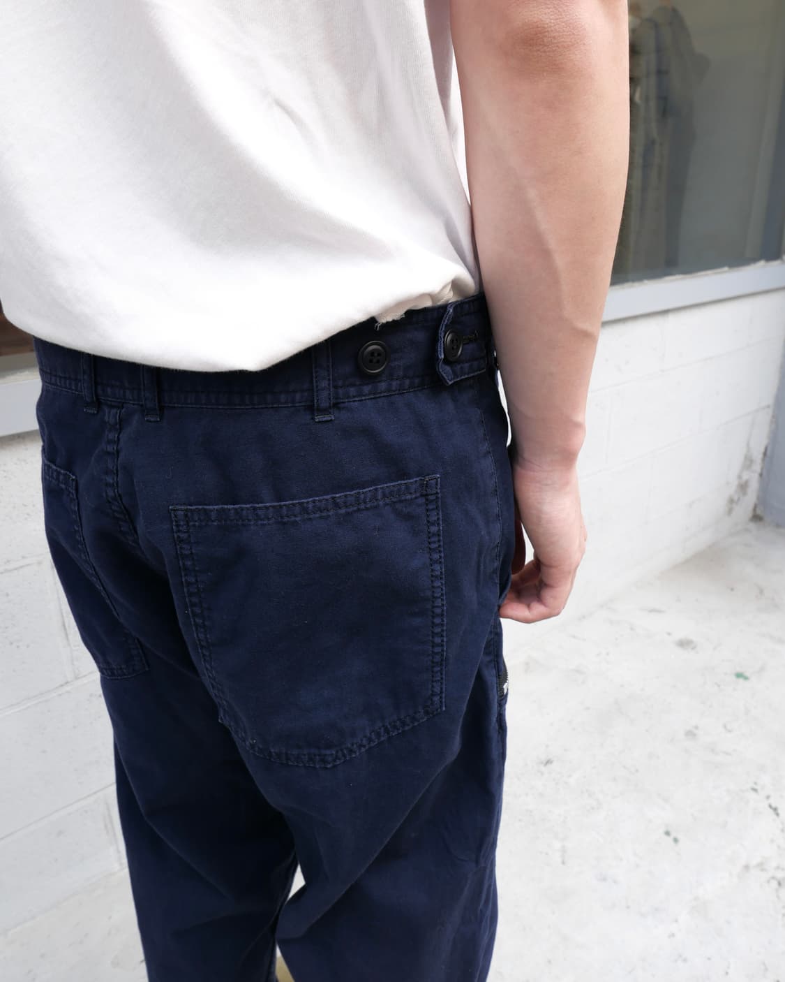 꼼데가르송 블랙 지퍼 디테일 코튼 팬츠 상품이미지3