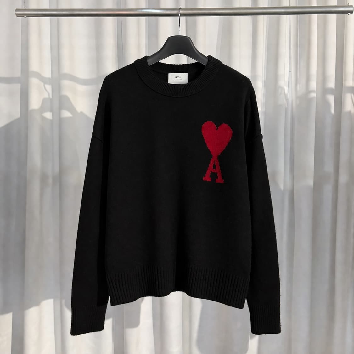 A+ / XL (105-110) 아미 빅 하트 로고 인타르시아 니트 신형 상품이미지1