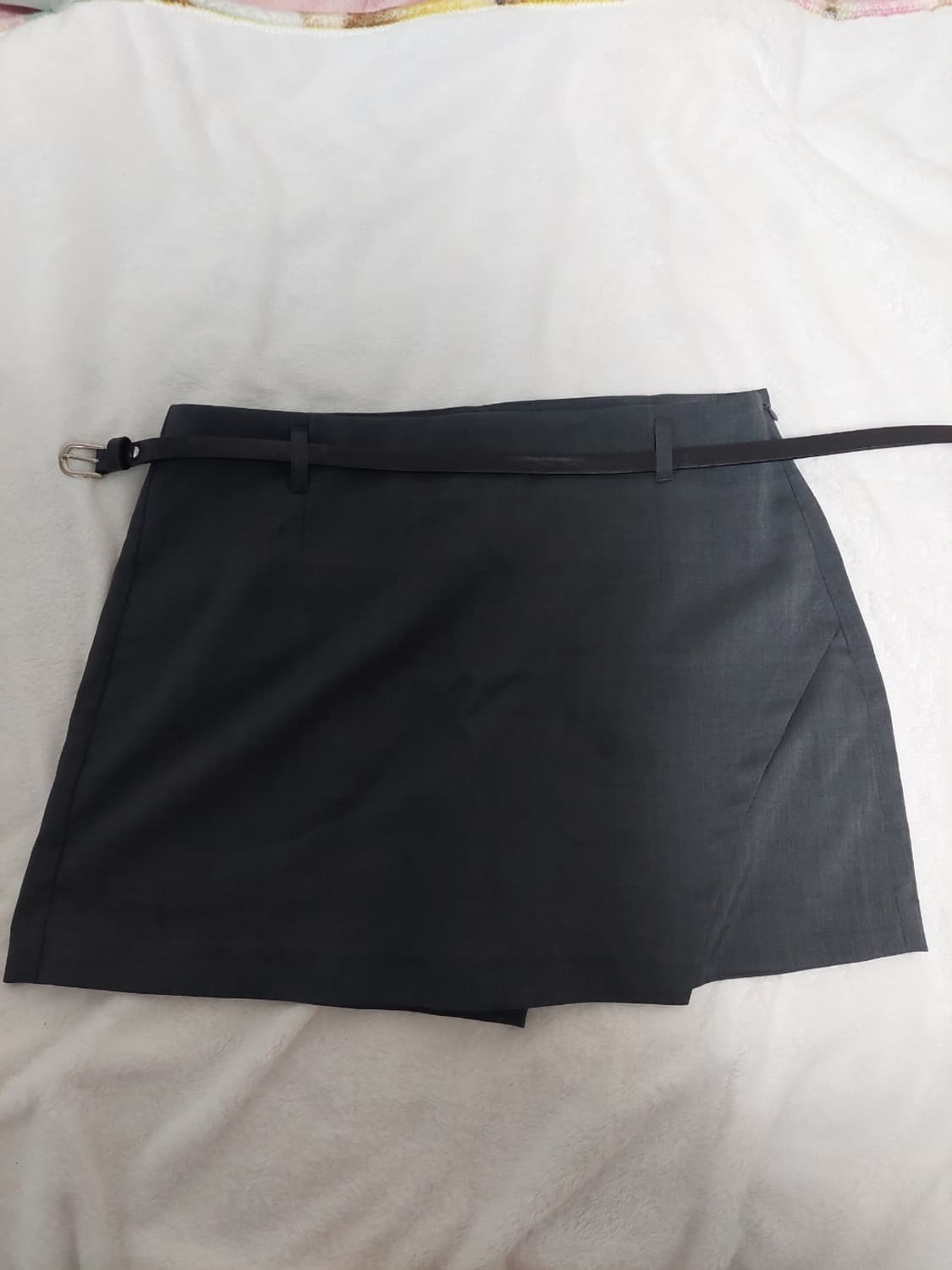 에잇세컨즈 벨티드 애쉬그레이 스커트 팬츠 상품이미지4