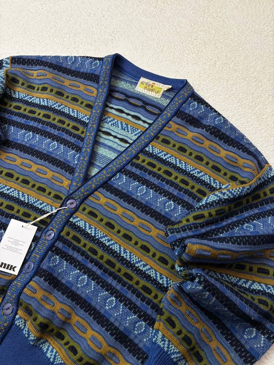 키위 Kiwi 뉴질랜드 3D 에스닉 케이블 울 니트 가디건 PN5930 상품이미지2