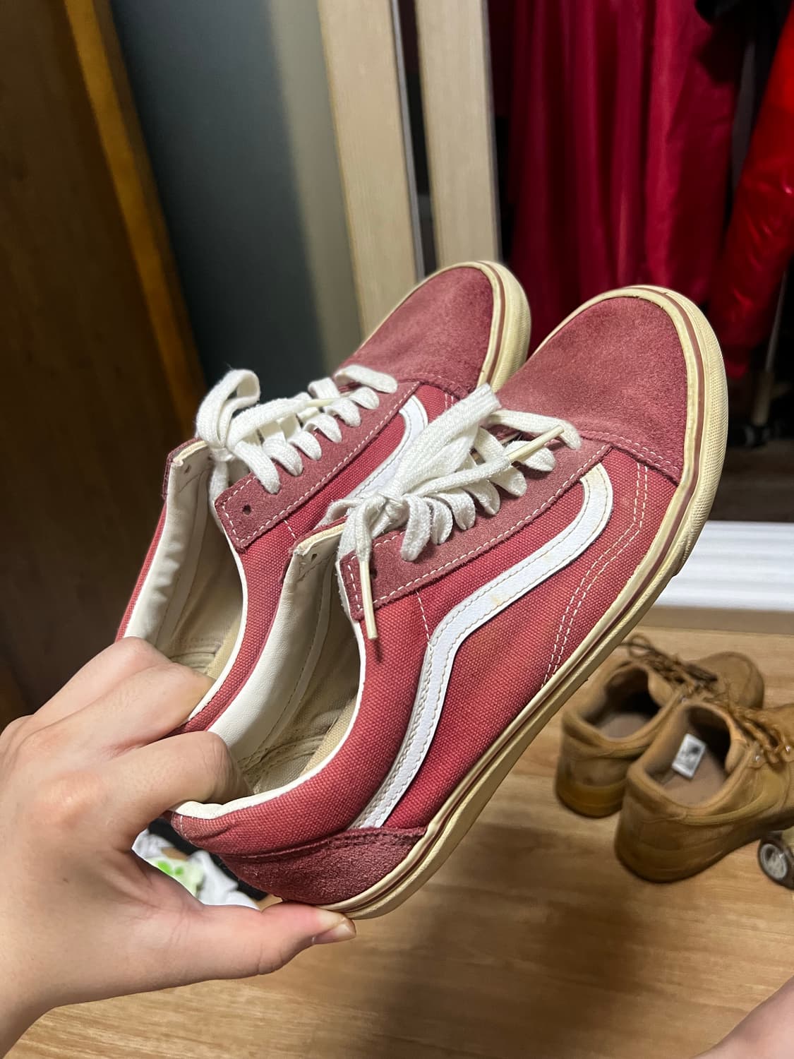 반스 올드스쿨 레드 스웨이드 265 상품이미지1