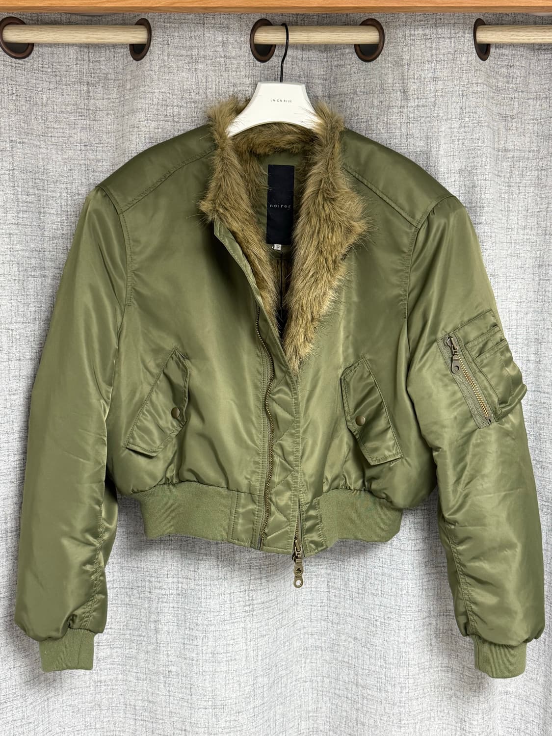 노이어 샤기 퍼 ma-1 카키 52 상품이미지1