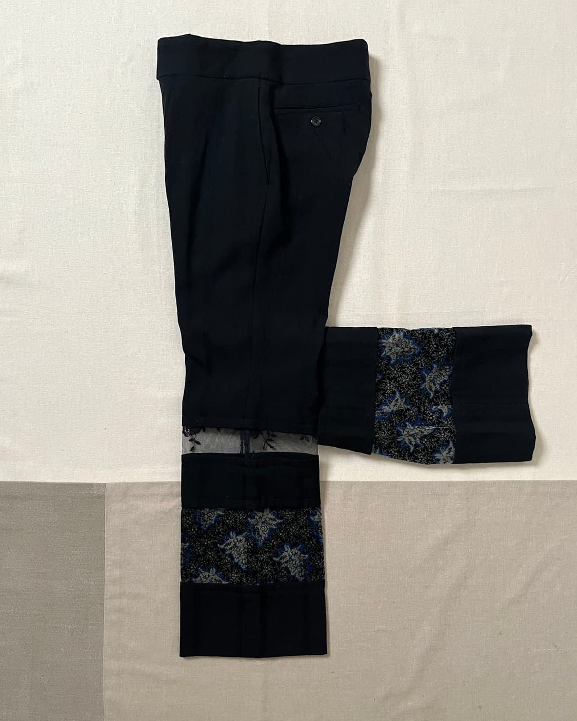 꼼데가르송 01aw beyond taboo 플로럴 시스루패널 팬츠 상품이미지3