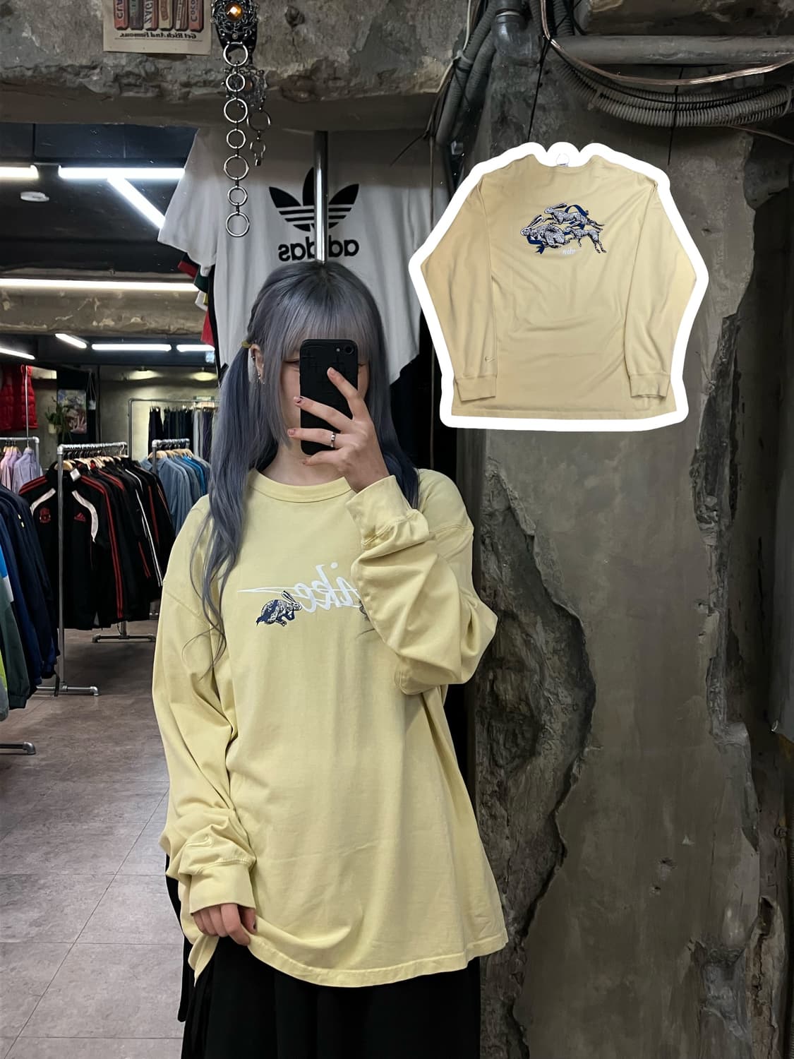 나이키 롱슬리브 티셔츠 옐로우 L #csz2423 상품이미지1