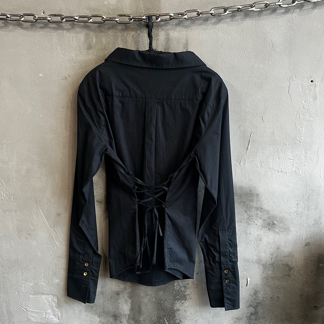 90s 겐조 백 코르셋 레이스업 셔츠 상품이미지6