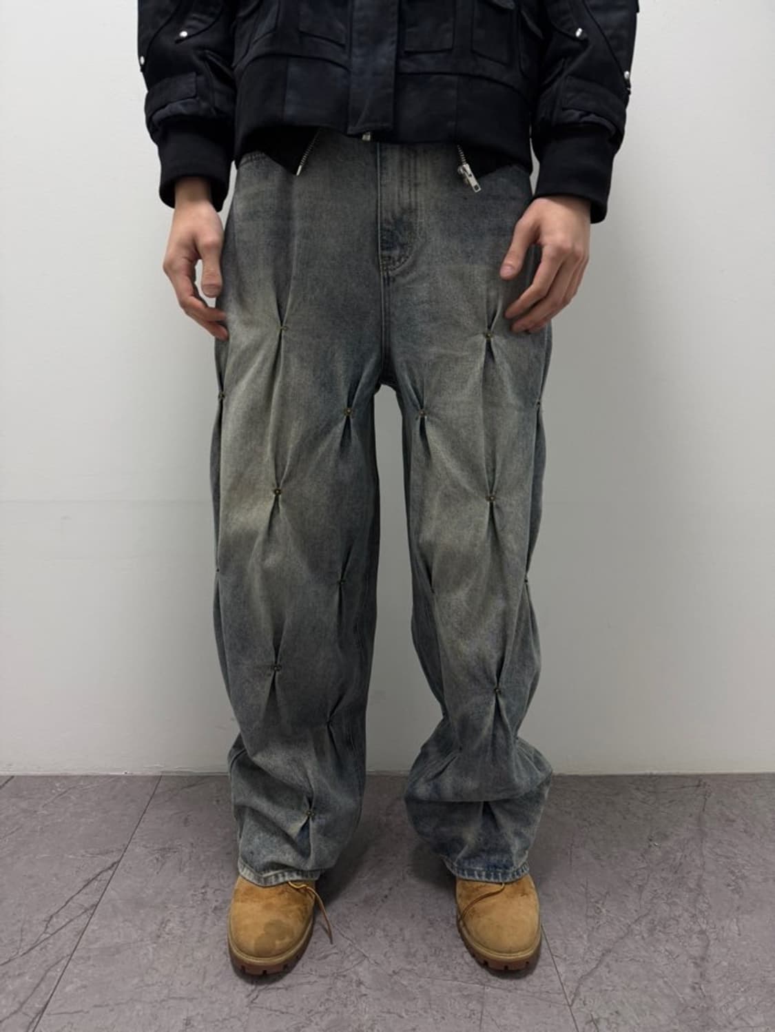 VTG STUD TUCK DETAIL DENIM JEANS 상품이미지9